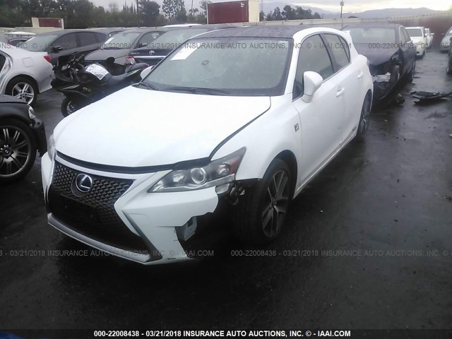 JTHKD5BH9F2240740 - 2015 LEXUS CT 200 თეთრი ფოტო 2