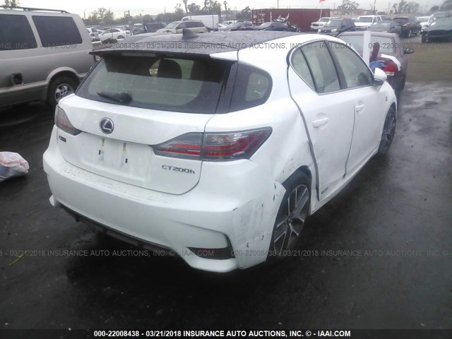 JTHKD5BH9F2240740 - 2015 LEXUS CT 200 თეთრი ფოტო 4