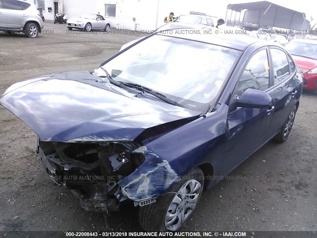 KMHDU4AD6AU119014 - 2010 HYUNDAI ELANTRA BLUE/GLS/SE GRAY photo 2