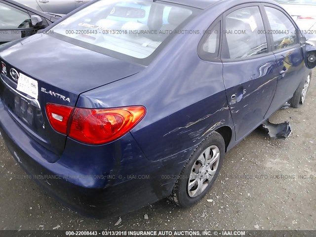 KMHDU4AD6AU119014 - 2010 HYUNDAI ELANTRA BLUE/GLS/SE GRAY photo 4