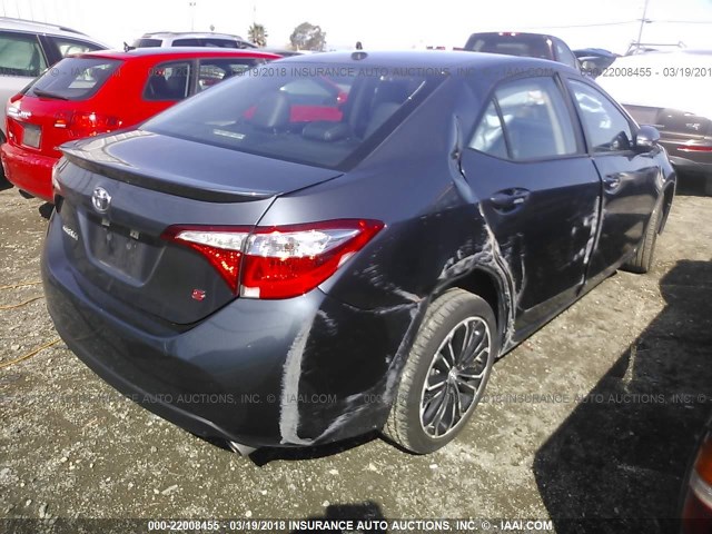 5YFBURHE4FP254732 - 2015 TOYOTA COROLLA L/LE/LE PLS/PRM/S/S PLS BLUE photo 4