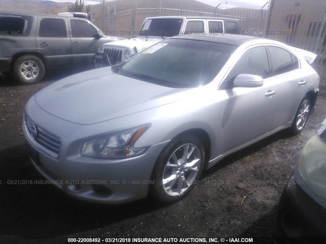 1N4AA5AP4EC499469 - 2014 NISSAN MAXIMA S/SV SILVER photo 2