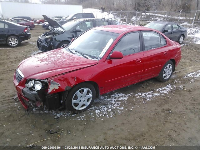 KMHDN46D95U195340 - 2005 HYUNDAI ELANTRA GLS/GT RED photo 2