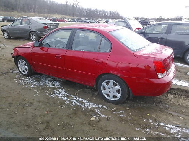 KMHDN46D95U195340 - 2005 HYUNDAI ELANTRA GLS/GT RED photo 3