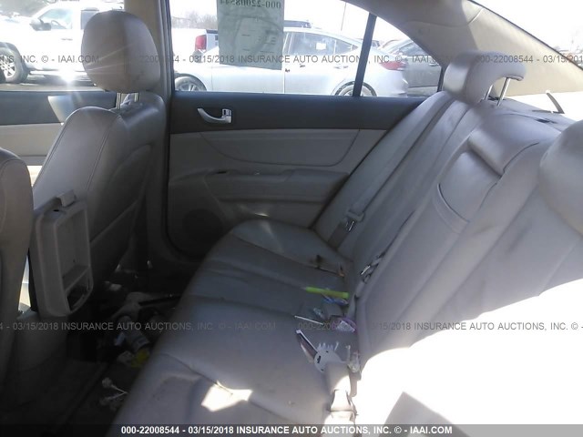 5NPEU46F86H037516 - 2006 HYUNDAI SONATA GLS/LX BURGUNDY photo 8