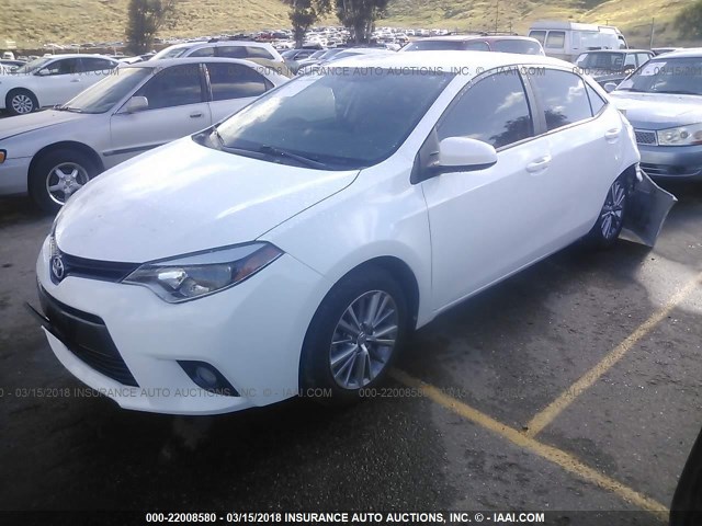 5YFBURHE5FP357464 - 2015 TOYOTA COROLLA L/LE/LE PLS/PRM/S/S PLS WHITE photo 2