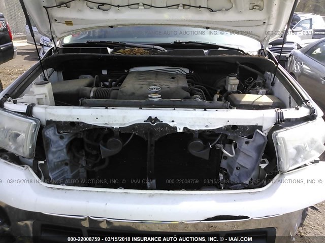 5TFRM5F14BX024563 - 2011 TOYOTA TUNDRA DOUBLE CAB SR5 WHITE photo 10