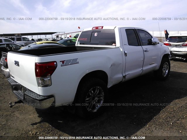 5TFRM5F14BX024563 - 2011 TOYOTA TUNDRA DOUBLE CAB SR5 WHITE photo 4