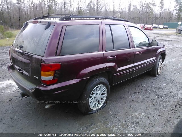 1J4GW58N33C526615 - 2003 JEEP GRAND CHEROKEE LIMITED BURGUNDY photo 4