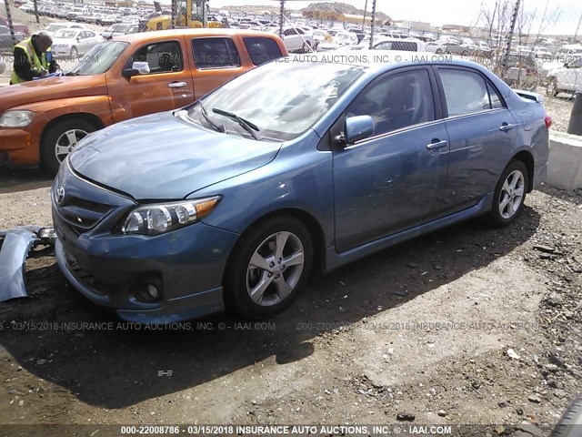 5YFBU4EE9DP117032 - 2013 TOYOTA COROLLA S/LE BLUE photo 2