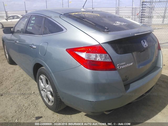 5J6TF1H50BL000223 - 2011 HONDA ACCORD CROSSTOUR EXL BLUE photo 3