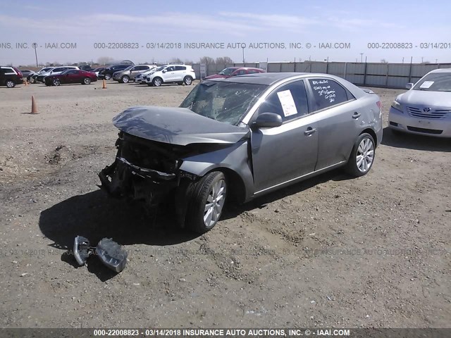 KNAFW4A32D5675220 - 2013 KIA FORTE SX GRAY photo 2