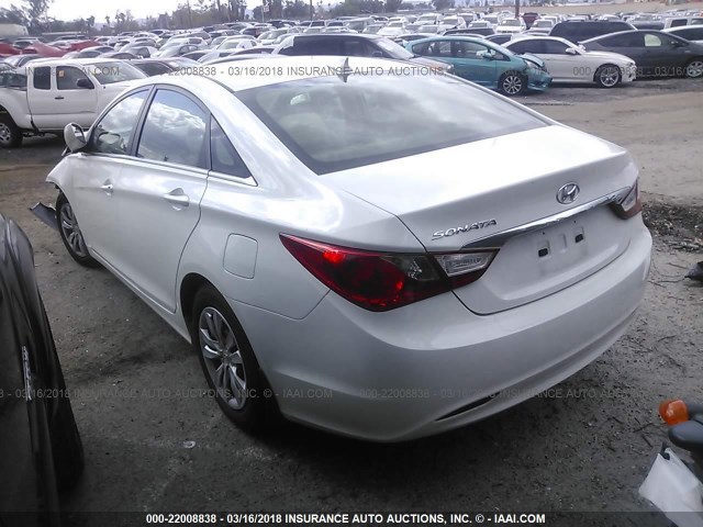 5NPEB4ACXDH604616 - 2013 HYUNDAI SONATA GLS WHITE photo 3