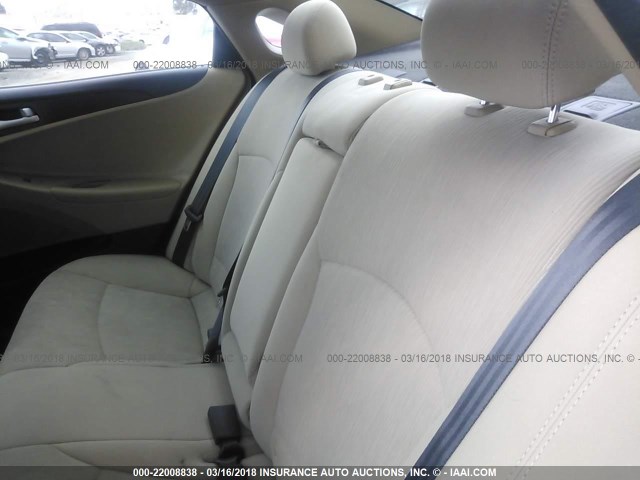 5NPEB4ACXDH604616 - 2013 HYUNDAI SONATA GLS WHITE photo 8