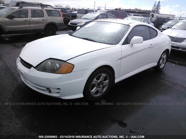 KMHHM65DX3U076033 - 2003 HYUNDAI TIBURON WHITE photo 2