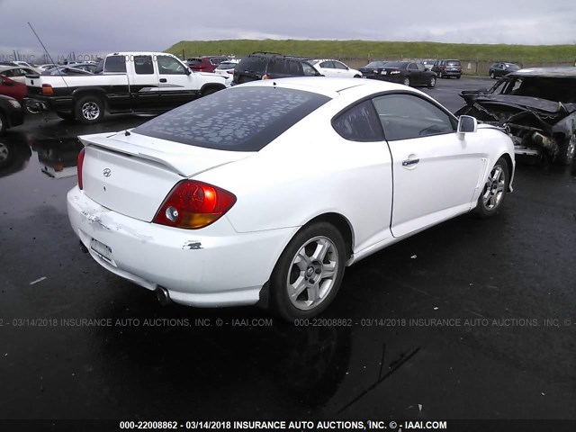 KMHHM65DX3U076033 - 2003 HYUNDAI TIBURON WHITE photo 4