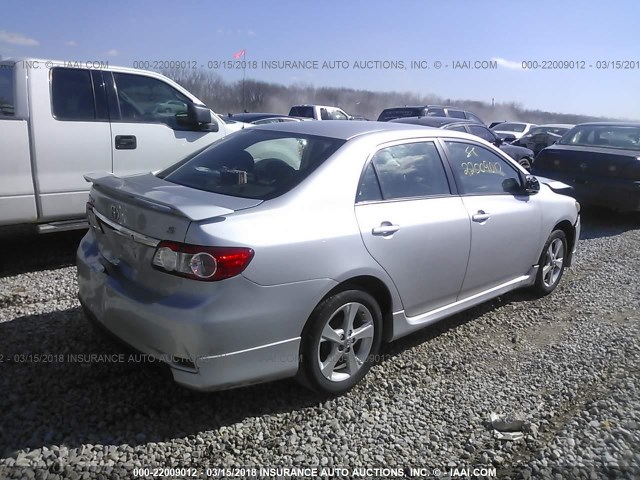 2T1BU4EE5BC615144 - 2011 TOYOTA COROLLA S/LE SILVER photo 4