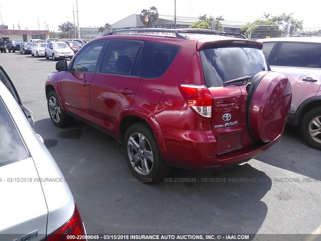 JTMZK32V386012499 - 2008 TOYOTA RAV4 SPORT RED photo 3