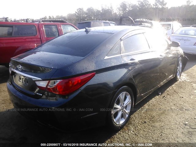 5NPEC4AC6DH598486 - 2013 HYUNDAI SONATA SE/LIMITED Dark Blue photo 4