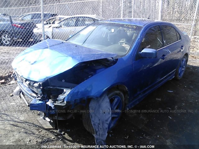 3FAHP0KC4BR158324 - 2011 FORD FUSION SPORT BLUE photo 2