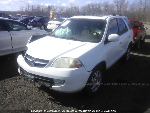 2HNYD18602H548403 - 2002 ACURA MDX TOURING WHITE photo 2