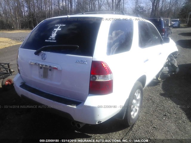 2HNYD18602H548403 - 2002 ACURA MDX TOURING WHITE photo 4