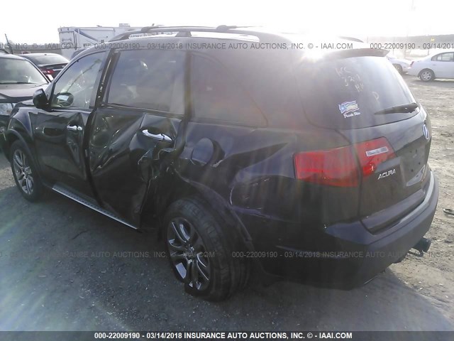2HNYD28448H502523 - 2008 ACURA MDX TECHNOLOGY BLACK photo 3