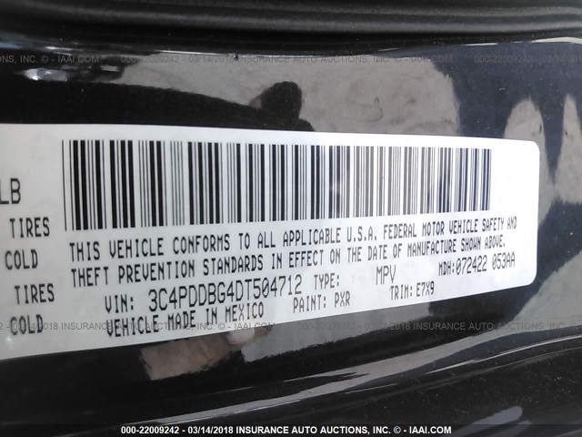 3C4PDDBG4DT504712 - 2013 DODGE JOURNEY SXT BLACK photo 9