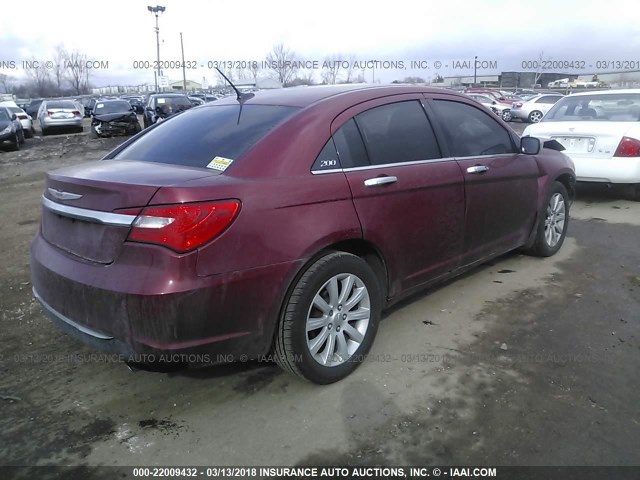 1C3CCBCG9DN598062 - 2013 CHRYSLER 200 LIMITED RED photo 4