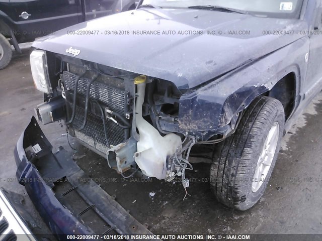 1J8HG48NX6C228867 - 2006 JEEP COMMANDER BLUE photo 6