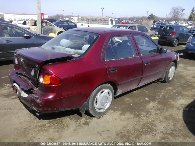 1NXBR12E8YZ403236 - 2000 TOYOTA COROLLA VE/CE/LE 勃艮第红 照片 4