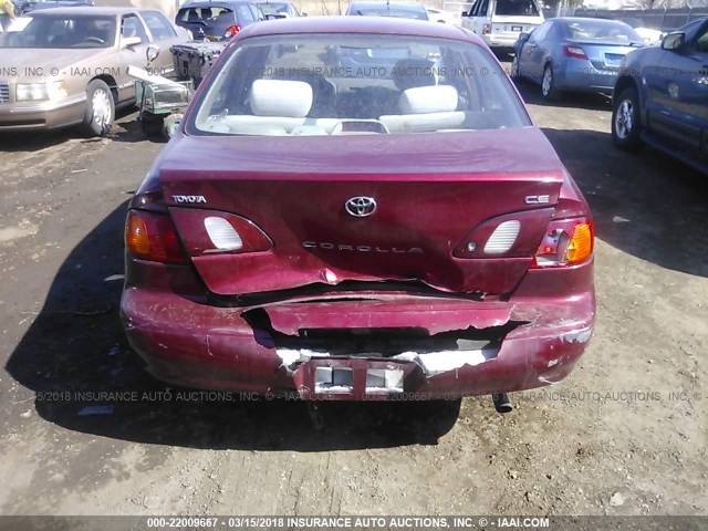 1NXBR12E8YZ403236 - 2000 TOYOTA COROLLA VE/CE/LE 勃艮第红 照片 6