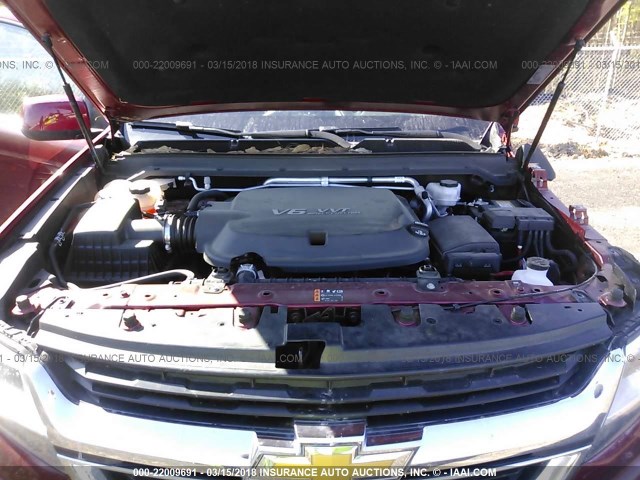 1GCGSCEN1H1209526 - 2017 CHEVROLET COLORADO LT BURGUNDY photo 10