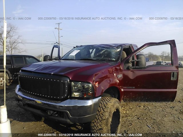 1FTNX21F4YED18881 - 2000 FORD F250 SUPER DUTY BURGUNDY photo 6