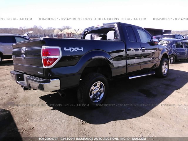 1FTFX1EF0EFB80805 - 2014 FORD F150 SUPER CAB BLACK photo 4