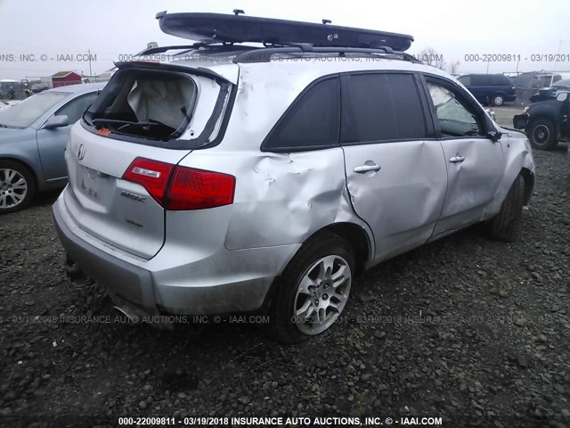 2HNYD28609H006668 - 2009 ACURA MDX TECHNOLOGY SILVER photo 4