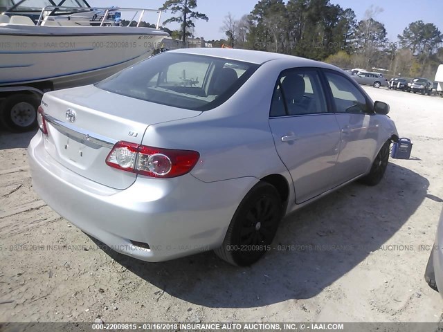 2T1BU4EE6DC113603 - 2013 TOYOTA COROLLA S/LE SILVER photo 4