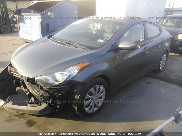 5NPDH4AEXCH061763 - 2012 HYUNDAI ELANTRA GLS/LIMITED GRAY photo 2