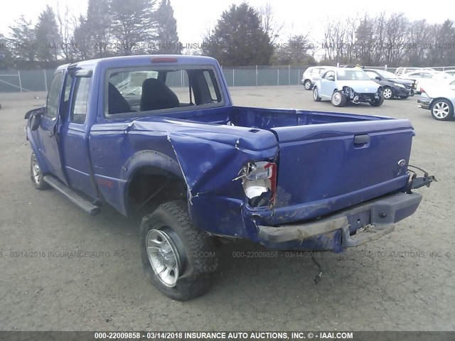 1FTYR44V73PA27245 - 2003 FORD RANGER SUPER CAB BLUE photo 3