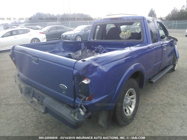 1FTYR44V73PA27245 - 2003 FORD RANGER SUPER CAB BLUE photo 4