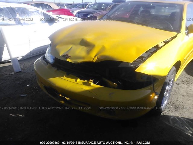 1G1JH12F927292559 - 2002 CHEVROLET CAVALIER LS SPORT YELLOW photo 6