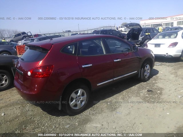 JN8AS5MT8DW019158 - 2013 NISSAN ROGUE S/SV RED photo 4