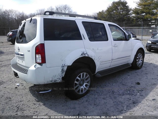 5N1AR1NB3BC622096 - 2011 NISSAN PATHFINDER S/LE/SE WHITE photo 4