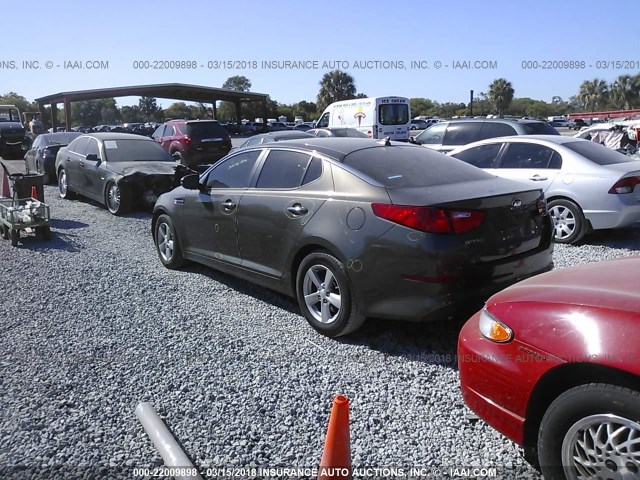 5XXGM4A75EG321396 - 2014 KIA OPTIMA LX GRAY photo 3