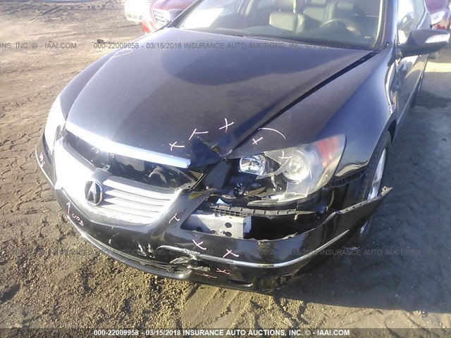 JH4KB16668C001893 - 2008 ACURA RL BLACK photo 6