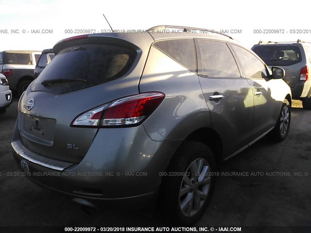 JN8AZ1MU8BW056429 - 2011 NISSAN MURANO S/SL/LE SILVER photo 4