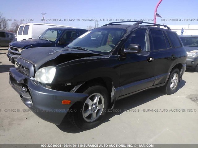 KM8SC73D42U256205 - 2002 HYUNDAI SANTA FE GLS/LX BLACK photo 2