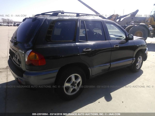 KM8SC73D42U256205 - 2002 HYUNDAI SANTA FE GLS/LX BLACK photo 4