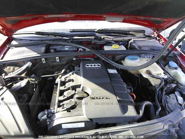 WAUAF78E08A118497 - 2008 AUDI A4 2.0T RED photo 10