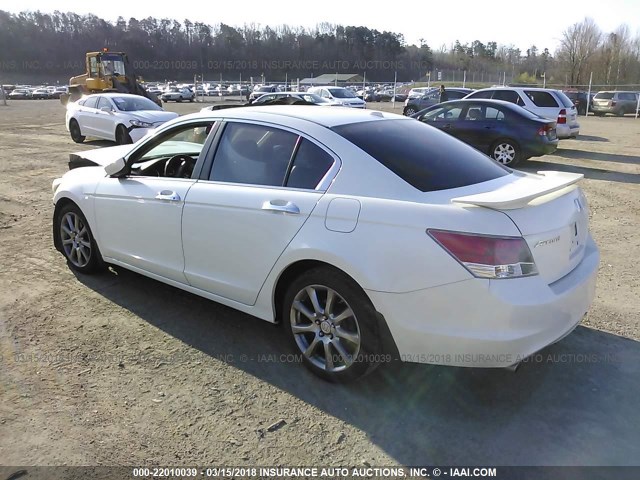 1HGCP36868A049489 - 2008 HONDA ACCORD EXL WHITE photo 3